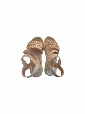 Pink Beaded Braided Girls Sandals